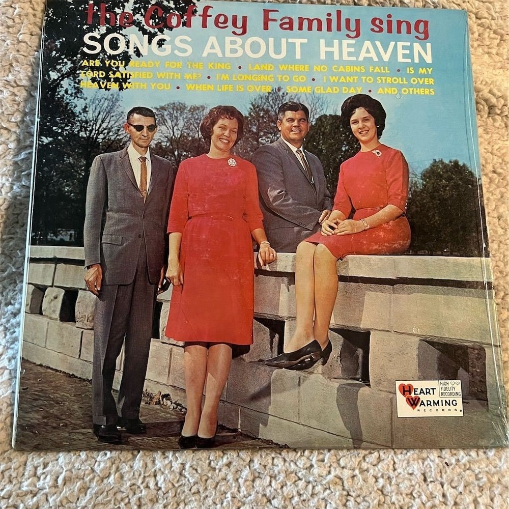 The Coffey Family Sings Songs About Heaven‎ Gospel Vinyl LP 33 RPM 12" tested